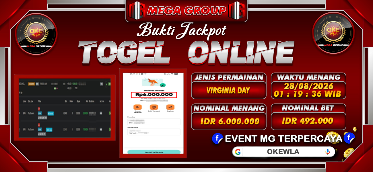 Bukti JP situs Okewla hari Jumat, 28 Agustus 2026
