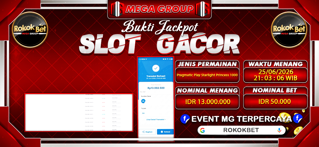 Bukti JP situs Rokokbet hari Kamis, 25 Juni 2026