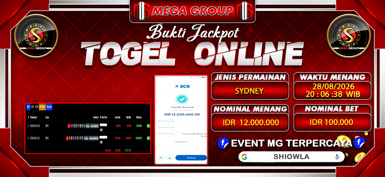 Bukti JP situs Shiowla hari Jumat, 28 Agustus 2026
